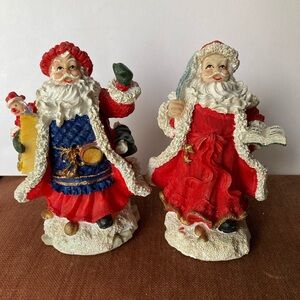 Vintage K’s Collection Santa Claus Figurines - Red and White